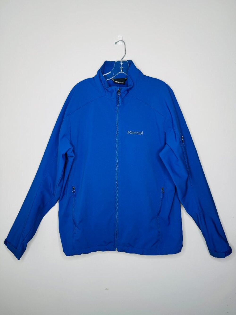 Marmot Ramble Component Full Zip Blue Jacket Mens L Zip Pockets Arm Pocket CC-33